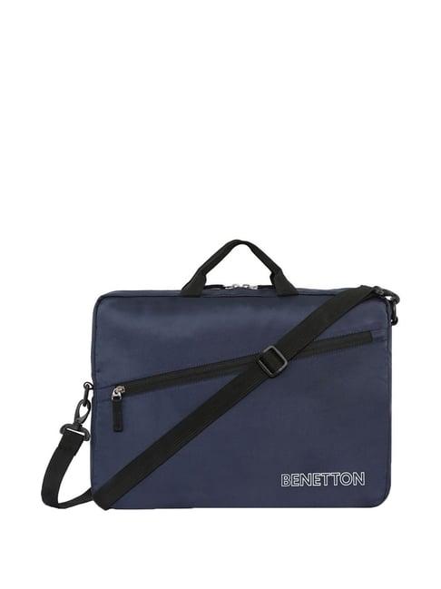 united colors of benetton edgar navy medium laptop messenger bag