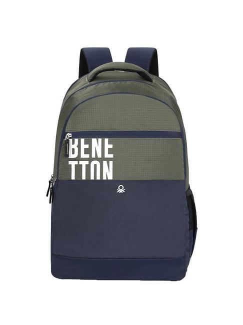 united colors of benetton provence 21 ltrs green & navy medium backpack