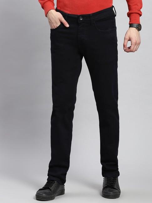 monte carlo dark blue cotton narrow fit jeans