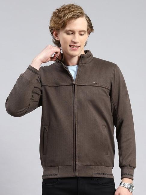 monte carlo brown cotton regular fit jacket