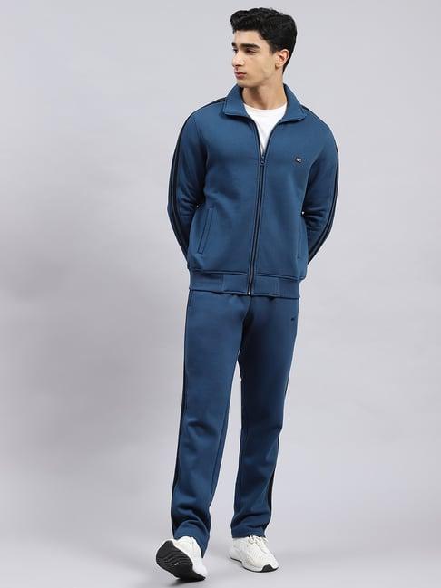 monte carlo teal blue cotton regular fit tracksuit