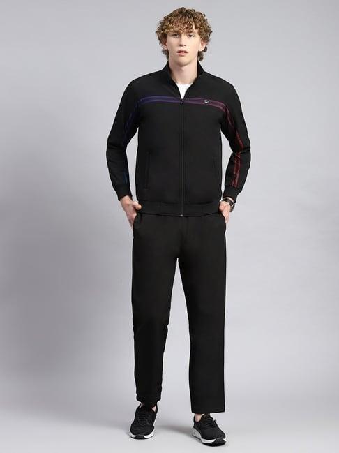 monte carlo black cotton regular fit tracksuit