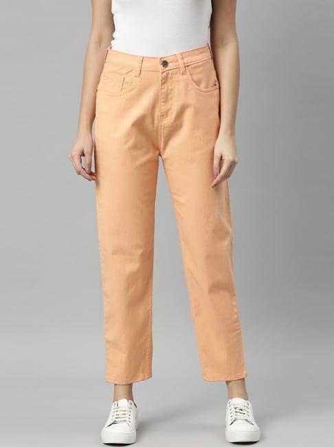 zheia peach cotton relaxed fit jeans