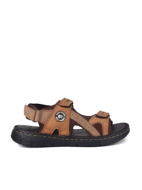 red chief men's rust floater sandals