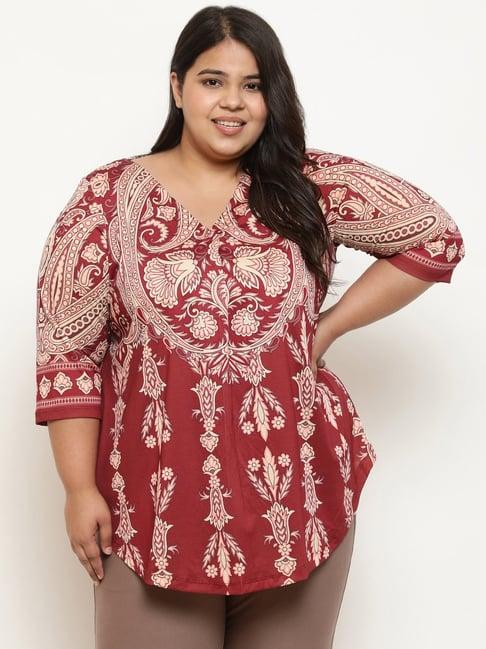 amydus maroon printed top