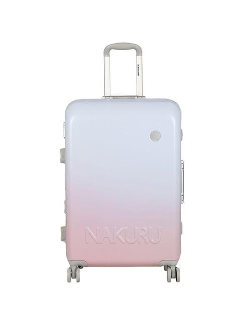 nakuru sunset spinner blue & pink solid hard medium trolley bag -26 cm