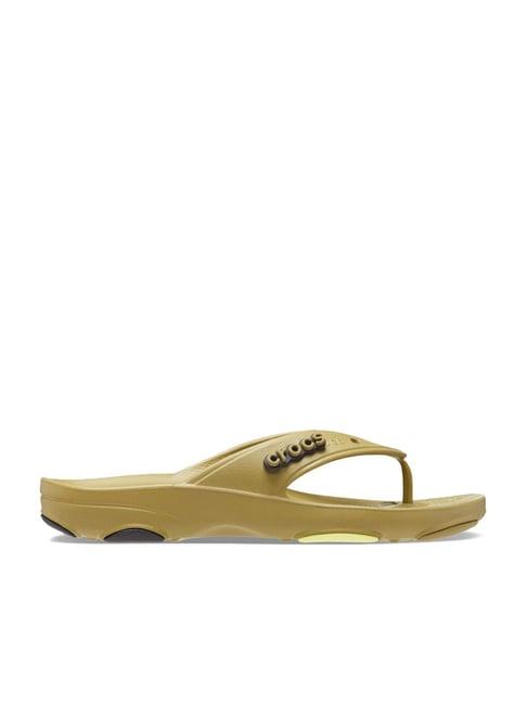 crocs men's classic all terrain  khaki flip flops