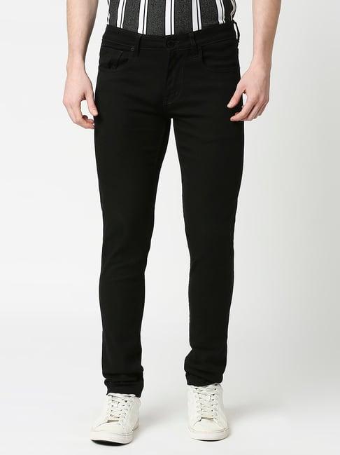 dragon hill jet black slim fit lightly washed jeans