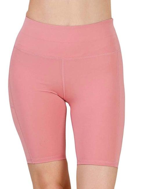 soie pink high rise sports shorts