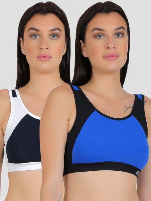 n-gal navy & royal blue sports bra - pack of 2