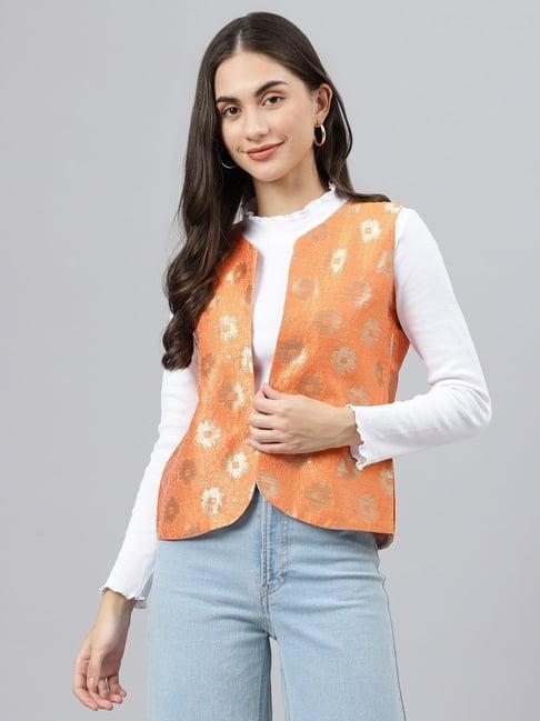 hangup orange printed shrug