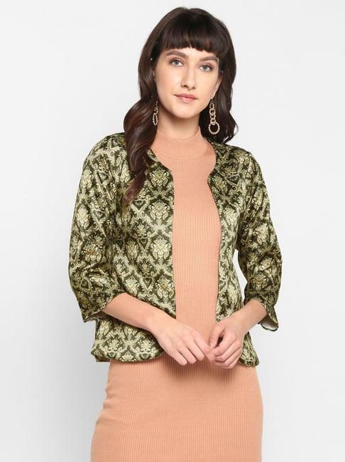 hangup green printed shrug