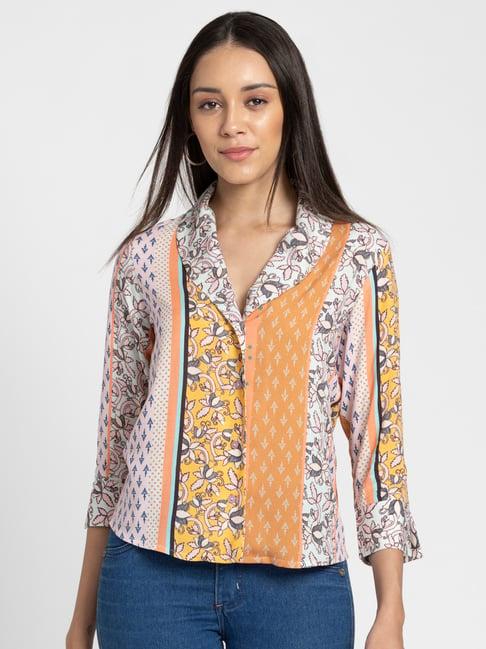 shaye multicolor viscose printed shirt