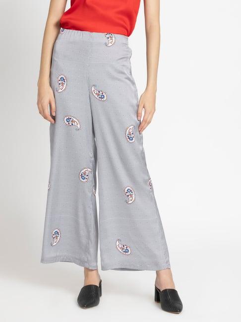 shaye grey printed trousers