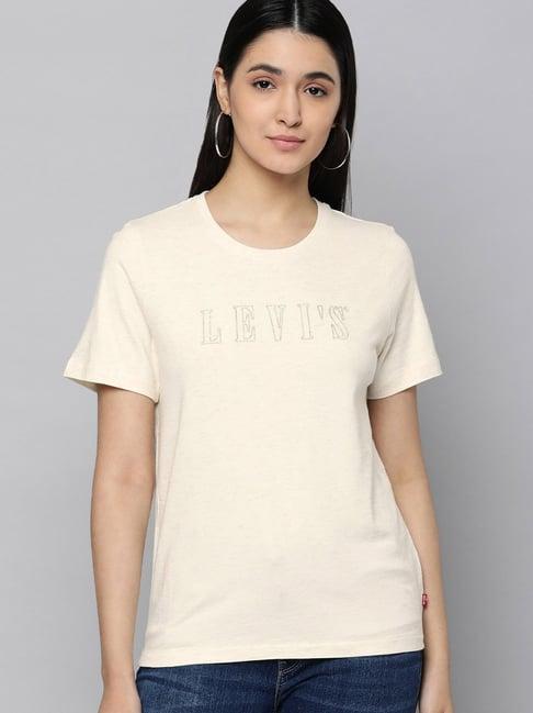 levi's off white embroidered t-shirt