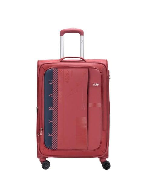 skybags airway pro red printed soft medium trolley bag - 30 cm