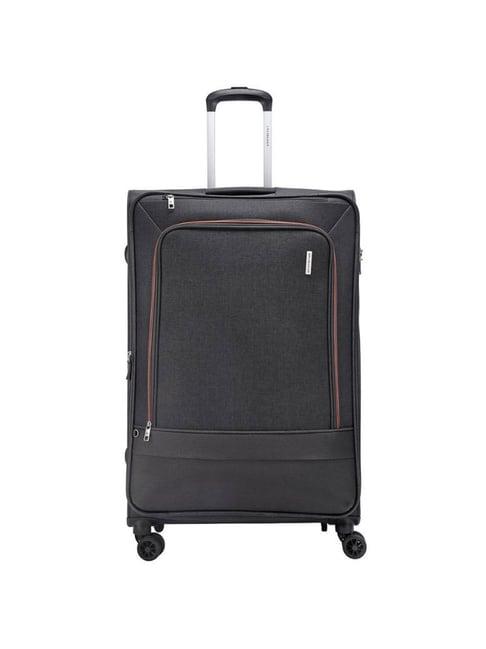 aristocrat saphire plus dark grey solid soft cabin trolley bag - 27 cm