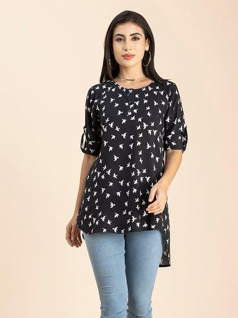 moomaya black & white printed tunic