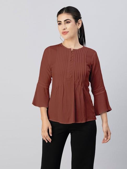 moomaya rust regular fit top