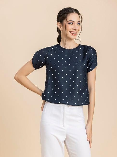 moomaya navy printed top