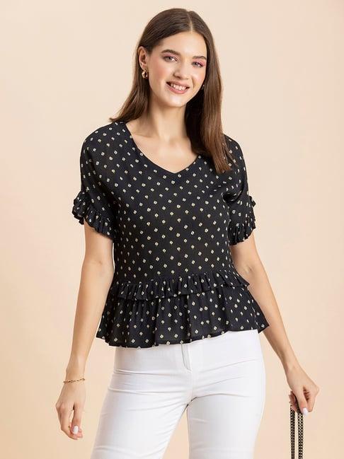 moomaya black & white printed top