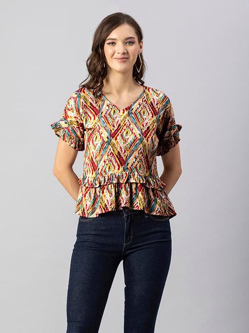 moomaya multicolor printed top