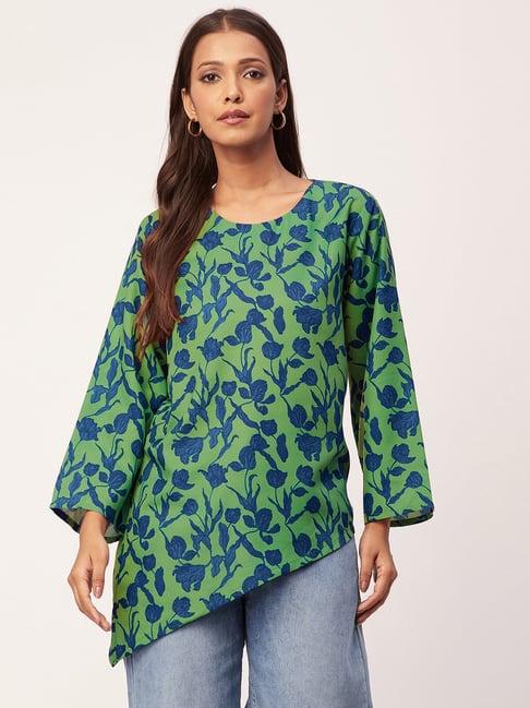 moomaya green floral print tunic