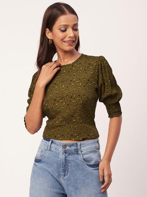 moomaya olive printed top