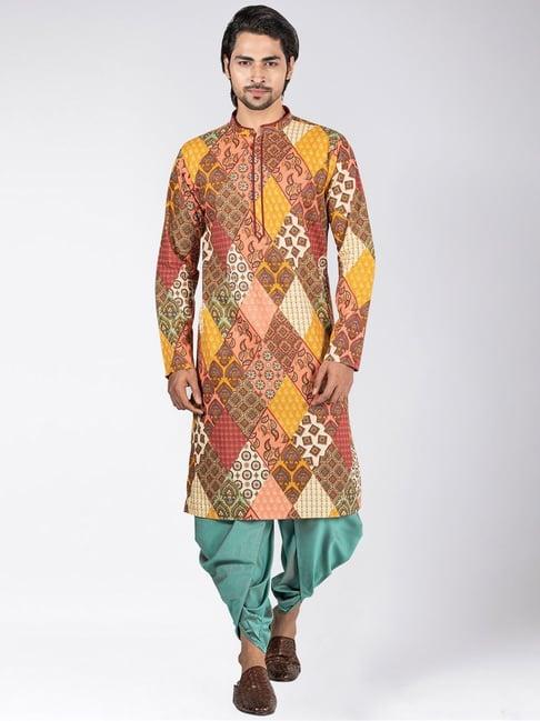 kisah multicolor regular fit printed kurta bottom set