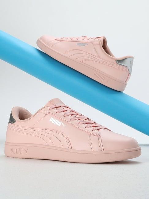 puma women's smash v1 pink sneakers