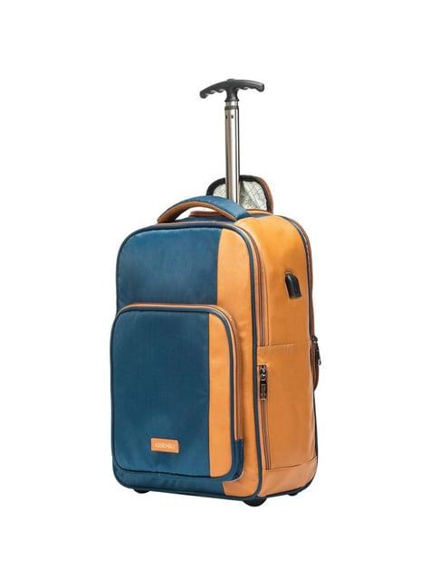 assembly 30 ltrs blue large laptop backpack trolley bag