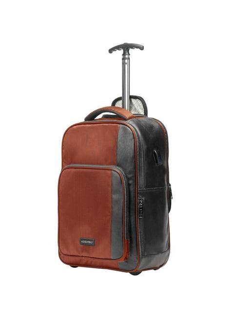 assembly 30 ltrs rust large laptop backpack trolley bag