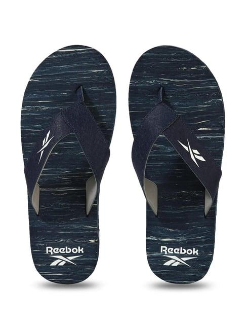 reebok men's fathom navy flip flops