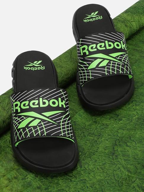 reebok men's ftw black slides