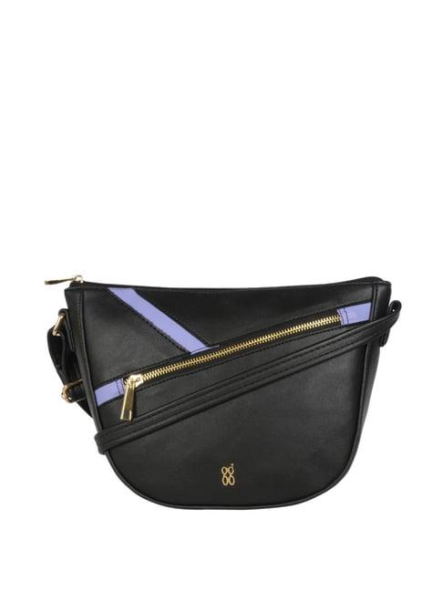 baggit black solid small sling handbag