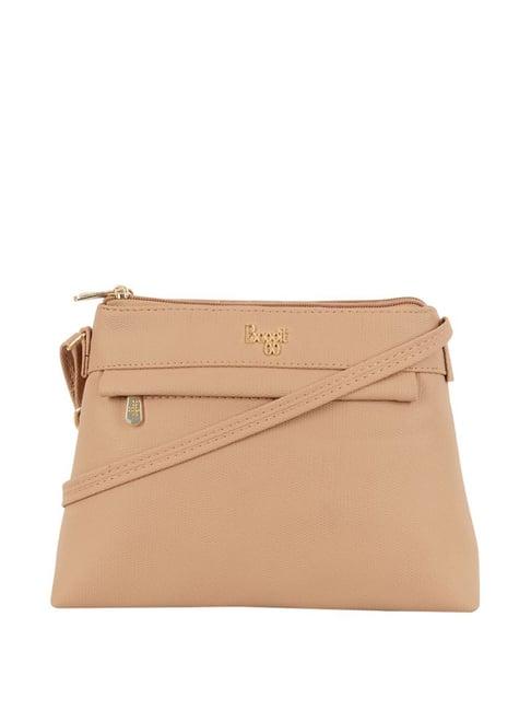 baggit butterscotch solid small sling handbag