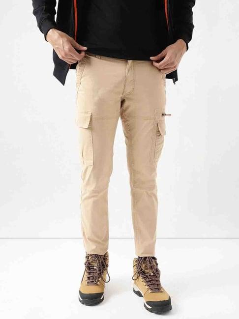 wildcraft khaki regular fit cargos