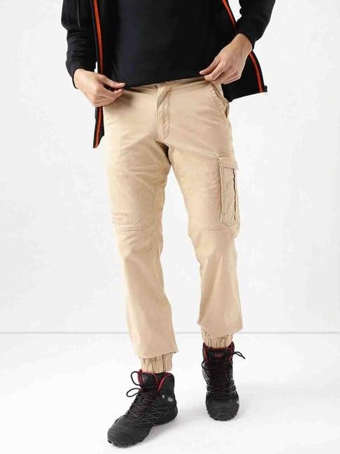 wildcraft light khaki regular fit cargos