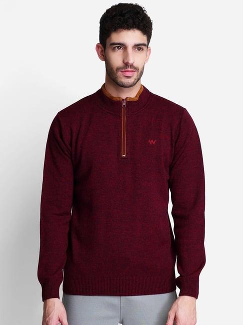 wildcraft red regular fit sweater