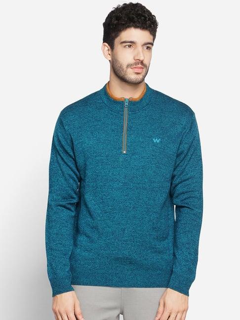 wildcraft teal regular fit sweater