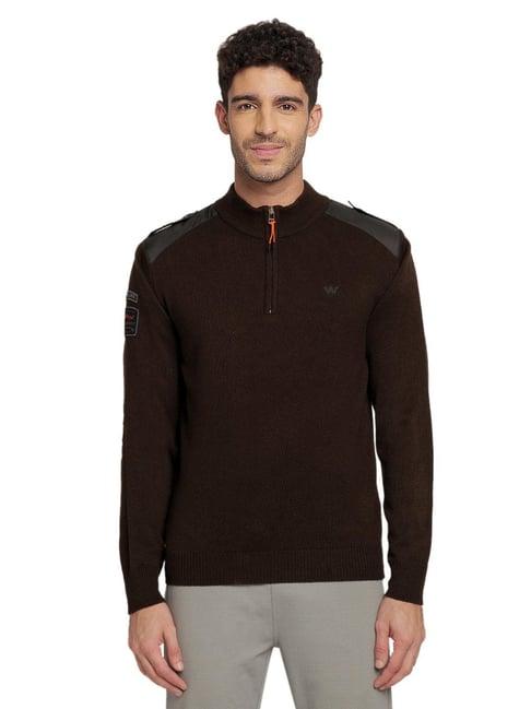 wildcraft brown regular fit sweater