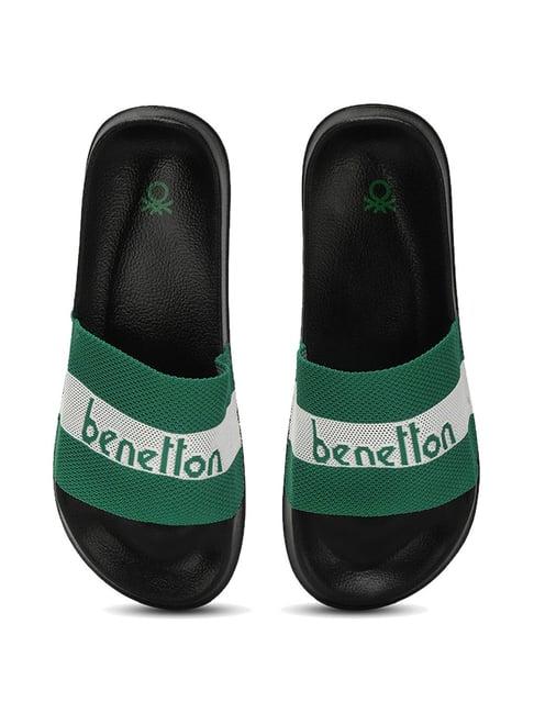 united colors of benetton men's green slides