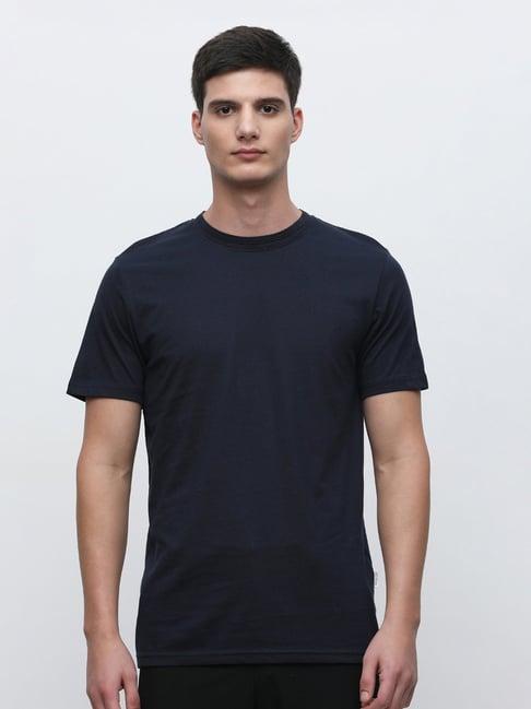 selected homme navy slim fit cotton crew t-shirt