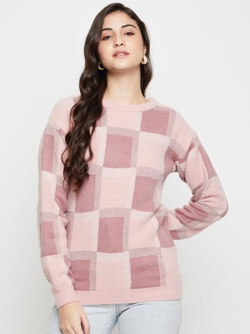 cantabil pink check sweater