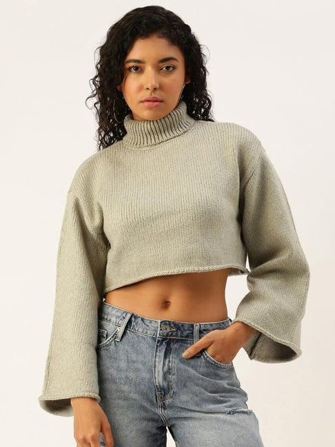 forever 21 green crochet pattern cropped sweater