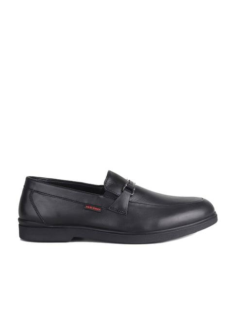 red chief men's black formal loafers