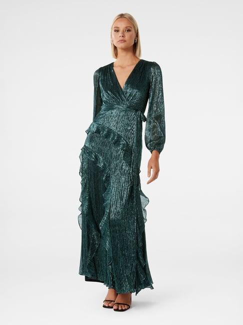 forever new dark green regular fit maxi dress