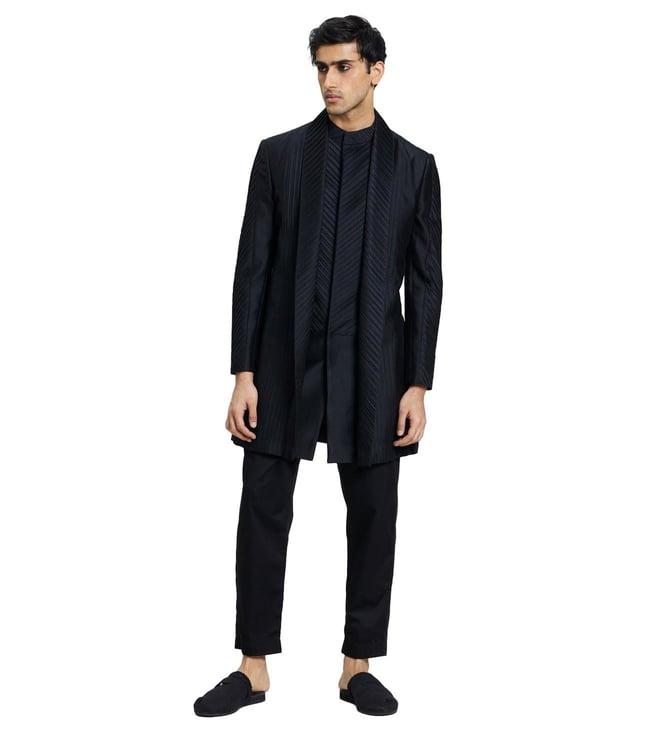 antar agni black disquiet blade long bandhgala jacket