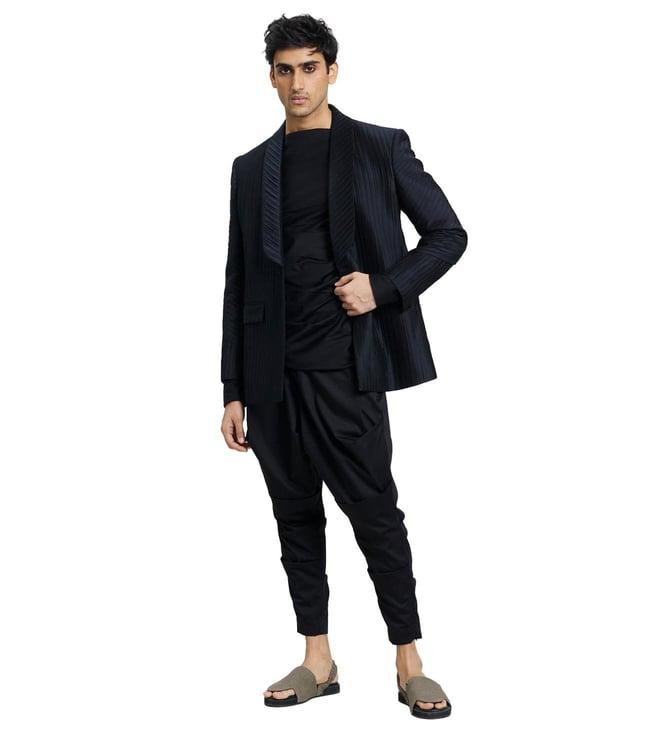 antar agni black disquiet pleat jacket