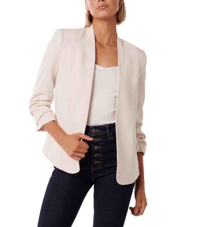 forever new frosted champagne selena ruched sleeve regular fit casual jacket